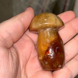 Earth Tone Agate Mushroom Crystal Carving